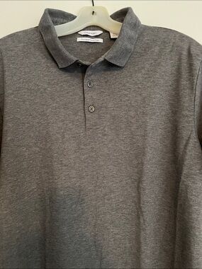 Calvin Klein Men's Heather Gray Polo with Subtle Logo L